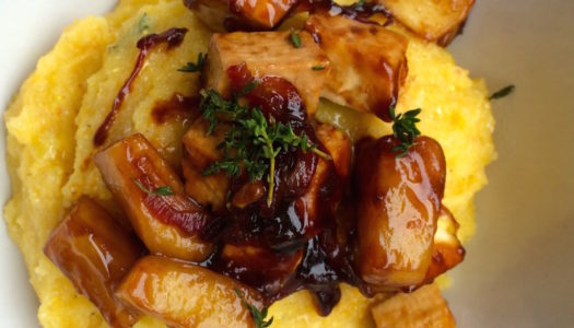 POLENTA SOFFICE CON ANANAS E TOFU