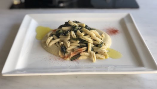 MALLOREDDUS CON CAVOLO NERO E CREMA DI CECI