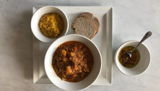 LEGUME AND VEGETABLE HOT SOUP WITH RYE